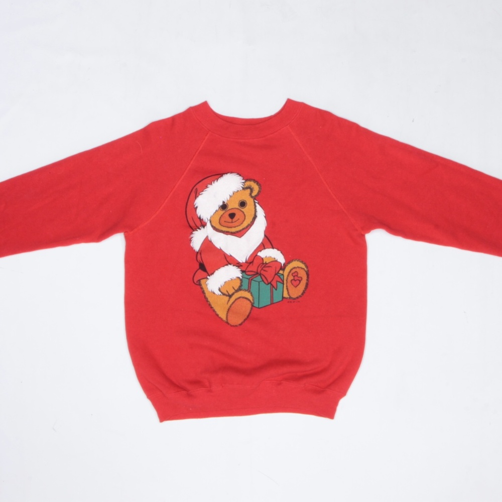 80s Vintage Chrirtmas Santa Clause Bear Sweater